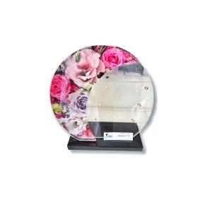 Plaque funéraire ronde Motif Fleurs Roses N°L7APH6301,2MA